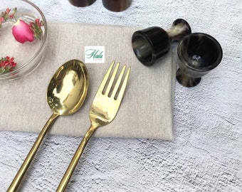 Brass Cutlery Set , Brass flatware cutlery ,Dinner Traditional Flatware Modern Gold color Brass, Wedding ,Housewarming Gift,Kitchen Supplies