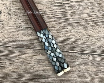 Handmade rosewood chopsticks with mother of pearl inlaid and horn chopstick rest, Wooden chopsticks,Handmade chopsticks , Rosewood Chopstick