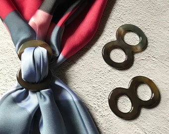 Scarf Ring For Silk Scarf Carre , Infinity Buffalo horn  scarf ring, Horn Scarf Slide, Scarf Ring,  Pochette, Gavroche , Scarf Accessories