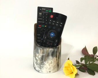 Remote Holder Buffalo horn , Tabletop Decor , Gift for Dad, Desk Accessory , Gift for Dad, House Warming gift