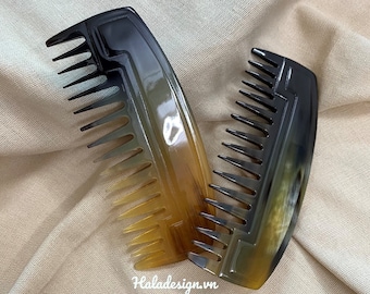 Buffalo Horn Comb, Pocket com, Hair Accessory, horn comb, Handcarving Comb, Anti static comb, Bridesmaid Gift, Curly Hair Comb