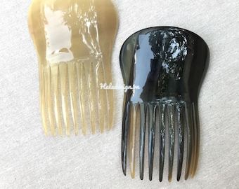 スペイン風マンティージャアールヌーボー扇形ヘアコーム、4本爪ヘアコーム、ビクトリア朝風ヘアアクセサリー、角彫刻、ヘアフォーク、マンティージャフィリグリー