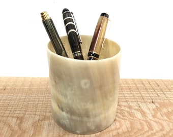 Small Buffalo Horn Vase, Horn Cup,Pen holder , Storage Desk organizer, House Warming Gift ,  gift for her him coworker , Scandinavian decor