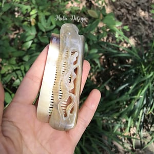 Engraved Fold Comb - Engraved Buffalo Horn Comb - Personalized Beard Brush - Beard Comb Customized - Grooming Comb - Fold Up Comb