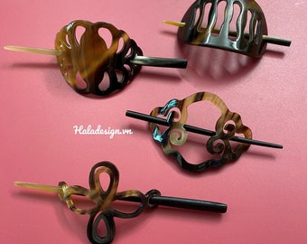 Assorted Handcrafted Buffalo Horn Hair Slider , Hair Slide , Bun Holder, Hair Accessories ,Hair Pin , Hair Stick , Horn Barrette