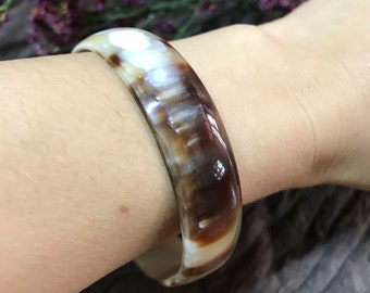 Buffalo Horn and Lacquer Buffalo Horn Bangle– bracelet en corne de buffle - Armband aus Büffelhorn – Büffelhorn Armreif Armspange