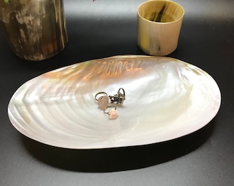 Decorative Giant Shell Dish, Mother of Pearl Dish Seashell Dish , Catchall Shell Dish ,Coastal Home Decor ,Living Room, Beach Bathroom Decor