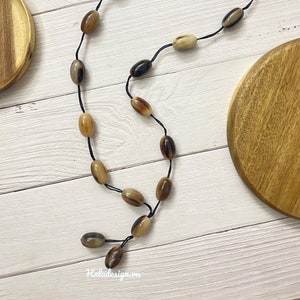 Statement Buffalo horn chain necklace with Natural Color, Horn Necklace, Buffalo Horn Jewelry, kettenanhänger,Gift for her, Gift for mom