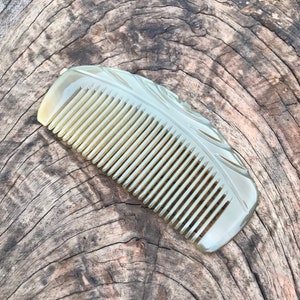Büffelhorn U-förmiger Kamm, Taschenkamm, Haarbürste, Haar-Accessoire, Hornbartkamm, antistatischer Kamm, Hornkamm, Geschenk für Papa