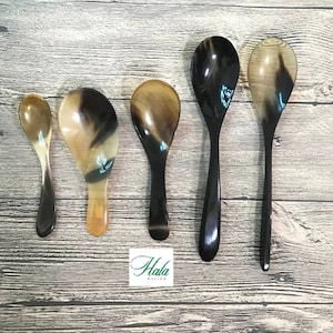 CLEARANCE SALE: Horn Spoon, Buffalo Horn Scoop,Horn Cutlery, Baby spoon, Polish Horn Spoon, Caddy Spoon , Long handle Spoon