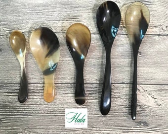 CLEARANCE SALE: Horn Spoon, Buffalo Horn Scoop,Horn Cutlery, Baby spoon, Polish Horn Spoon, Caddy Spoon , Long handle Spoon