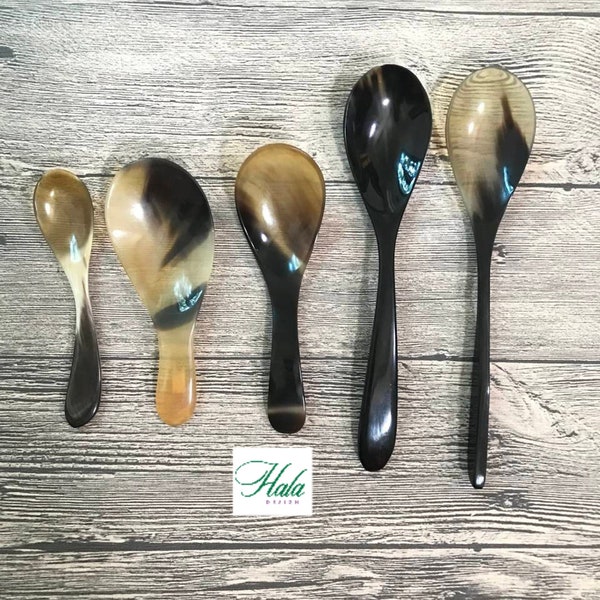 CLEARANCE SALE: Horn Spoon, Buffalo Horn Scoop,Horn Cutlery, Baby spoon, Polish Horn Spoon, Caddy Spoon , Long handle Spoon