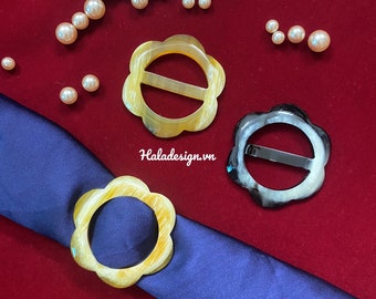 Flower Scarf Ring For Silk Scarf Carre , Buffalo horn  scarf ring, Horn Scarf Slide, Scarf Ring,  Pochette, Gavroche , Scarf Accessories
