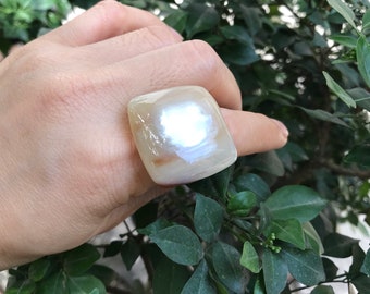 Horn Chunky Ring , Buffalo Horn Ring , Buffalo Horn Jewelry , Handmade ring , Chunky ring , Gift for her , Boho Ring