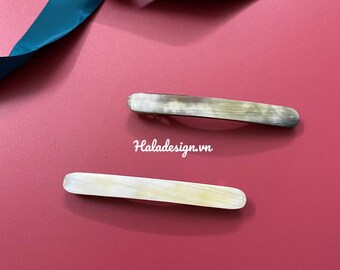 Handcarved Buffalo Horn Classic Barrette for Stylish Half Hair Swoop and Half Updo - Perfect for Stacking, Side Hair, and Updos