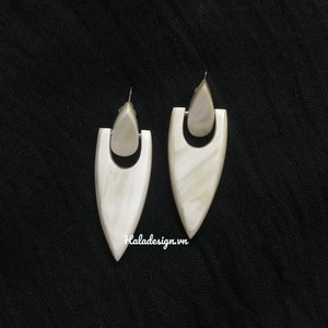 Art Decor Door Knocker Earrings , Buffalo Horn Jewelry,Handmade Statement Earrings, Fashion Earrings  , Boho Earrings ,Geometric Earrings