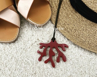 Matisse Pendant , Horn Pendant ,Coral Branch  Pendant With Adjustable String , Buffalo horn Necklace , Boho Pendant, Eco Fashion