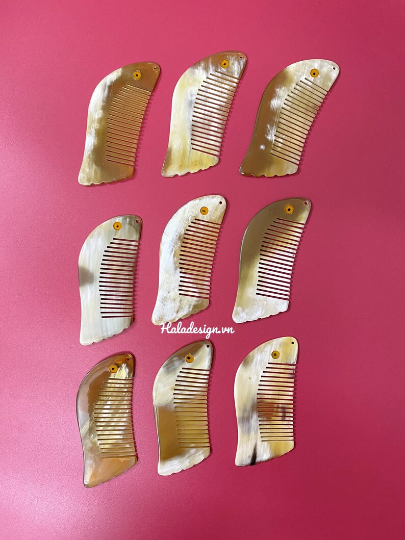 Buffalo Horn Fish Shape Kawaii Comb, Pocket Comb, Hair Accessory,horn ...