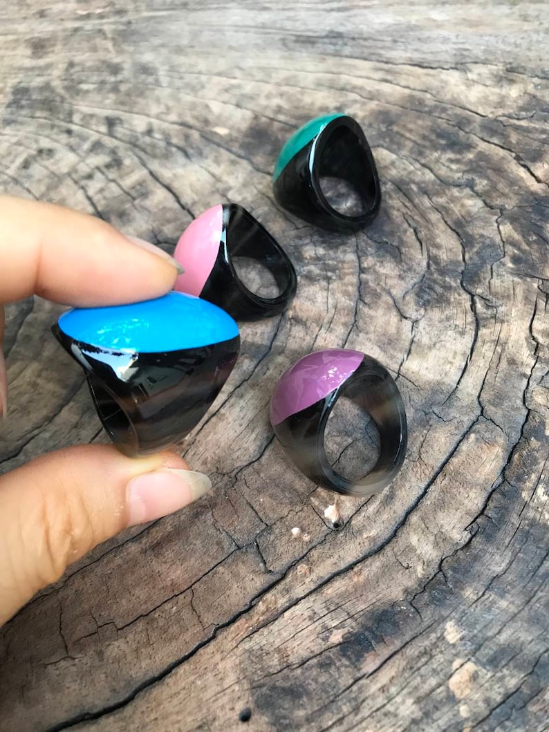 Gift for her Chunky ring Boho Ring Buffalo Horn Ring Horn Chunky Ring Buffalo Horn Jewelry Handmade ring