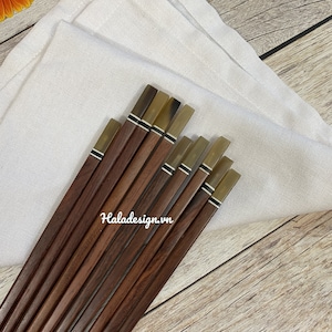 Handmade rosewood chopsticks with Horn Tip, Wooden chopsticks,Handmade chopsticks , Rosewood Chopsticks