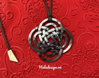 Celtic knot pendant necklace-Horn pendant-Buffalo Horn jewelry-Celtic Jewelry - Buffalo Horn Jewelry- Irish jewelry