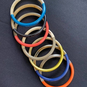 1 pc Buffalo Horn and Lacquer Bangle Bracelet (24 colors available)– Buffalo Horn Bracelet - Layer Bracelet - Boho Jewelry - Stacking Bangle