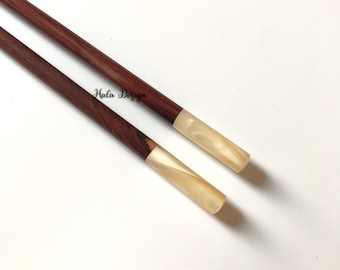Handmade rosewood chopsticks with golden sea snail tip and  rest, Wooden chopsticks,Handmade chopsticks , Rosewood Chopsticks