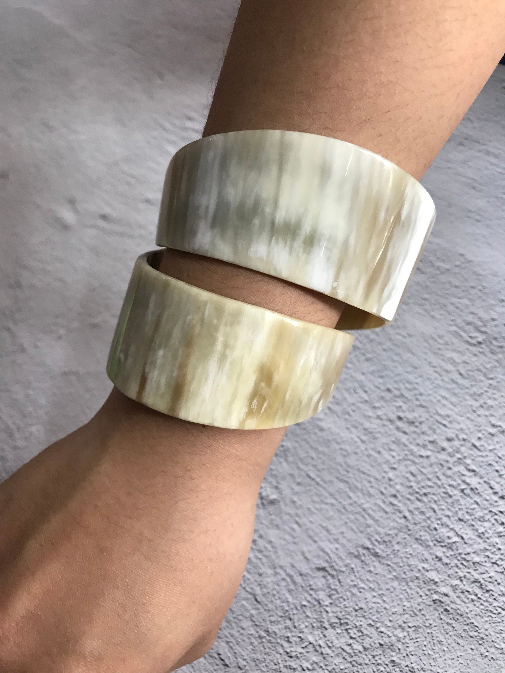 Ethnic Buffalo Horn Spiral Bracelet ,chunky Bracelet, Boho