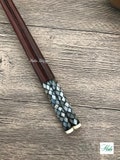 Handmade rosewood chopsticks with mother of pearl inlaid and horn chopstick rest, Wooden chopsticks,Handmade chopsticks , Rosewood Chopstick
