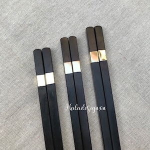 Personalized Chinese ebony chopstick with copper inlaid , Black Ebony Chopsticks, Chinese chopsticks , Engraving Chopsticks