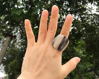 Horn Chunky Ring , Buffalo Horn Ring , Buffalo Horn Jewelry , Handmade ring , Chunky ring , Gift for her , Boho Ring