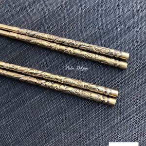 Traditional Handmade Hollow Brass chopstick, Copper chopstick,Handmade chopstick , Wedding Housewarming Anniversary Gift, , Ayurveda Health