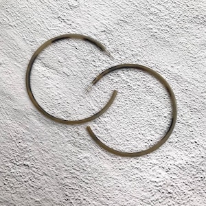 Big Horn Hoop Inspiration Earrings , Large Hoop Earrings , Thin Loop earrings , Horn Jewelry , Fashion Earrings ,Statement Earrings