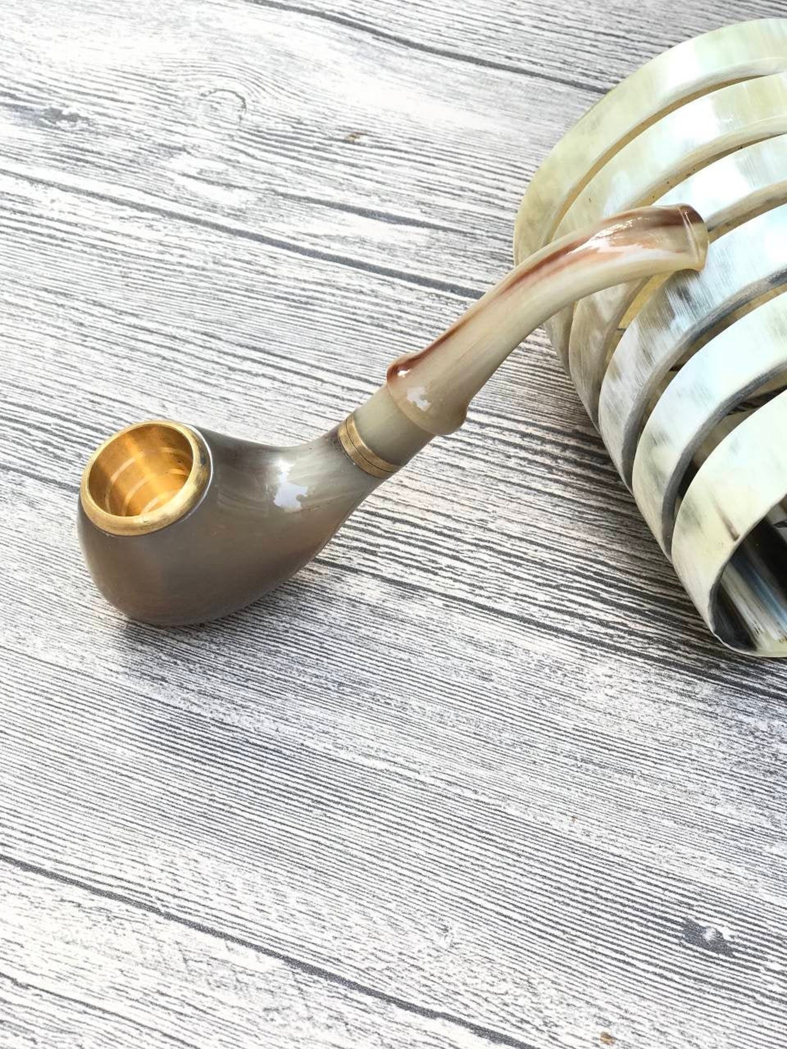 Tobacco Horn Pipe Horn Smoking Piper Buffalo Horn Pipe Etsy