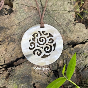 Natural Buffalo Horn Carving Pendant , Buffalo Horn Jewelry , Horn Necklace, Statement Pendant