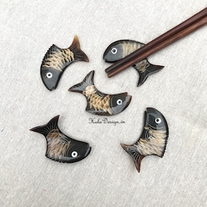 Clearance Sale: Fish Chopstick rest, Buffalo Horn chopstick rest, Hashioki Chopsticks rest, Chopstick rest , Japanese chopstick rest