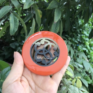 Buffalo Horn and Lacquer Pendant , Rosette pendant , Buffalo horn necklace , Buffalo horn Jewelry