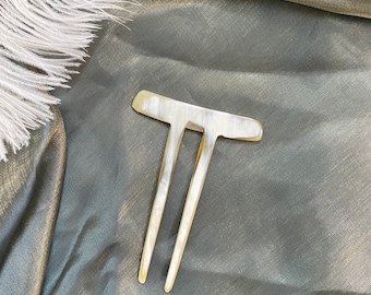 Horn Hair Stick, 2 Prongs Hair Comb, Horn Carving, Hair Fork, Chignon Hair Stick,  Hair accessory, Horn Hair Stick