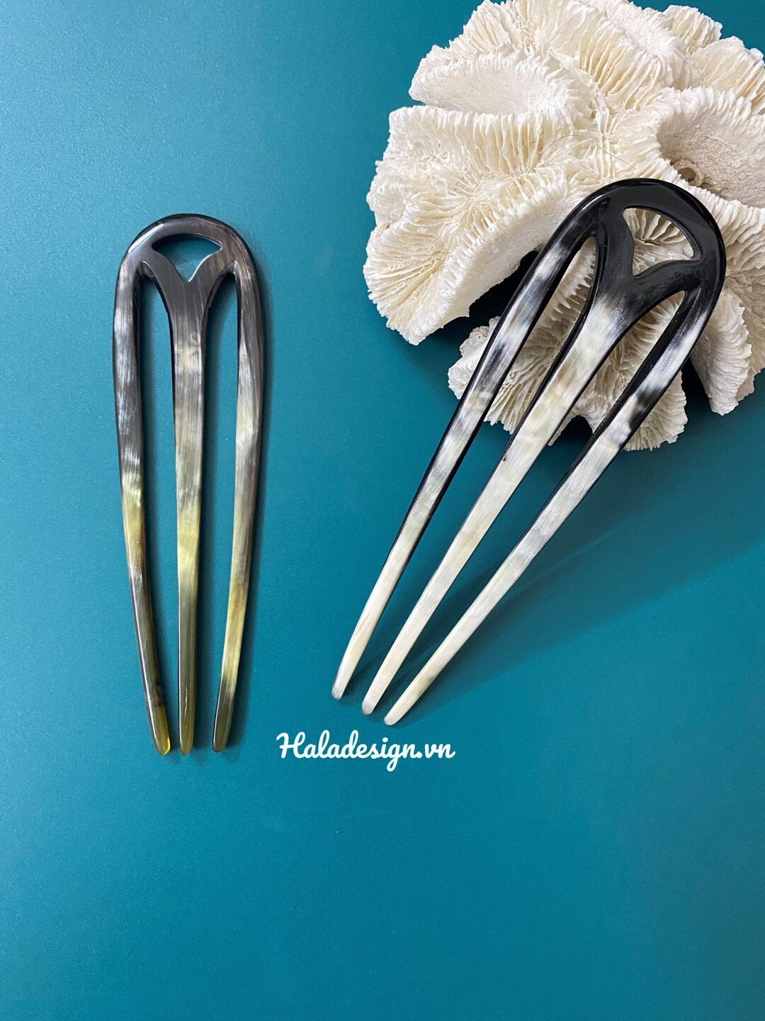 Horn Chignon Pin, French Hairpin, U Shaped Hair Pin, Horn Hair Stick