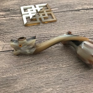 Cigarette Holder, Buffalo Horn Dragon Cigarette Holder, Cigarette Case, Cigarette Pipe for Regular Size Cigarettes ,Dragon Carving