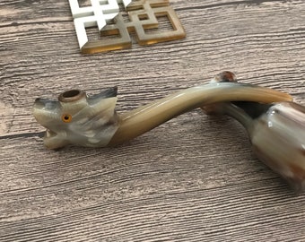 Cigarette Holder, Buffalo Horn Dragon Cigarette Holder, Cigarette Case, Cigarette Pipe for Regular Size Cigarettes ,Dragon Carving