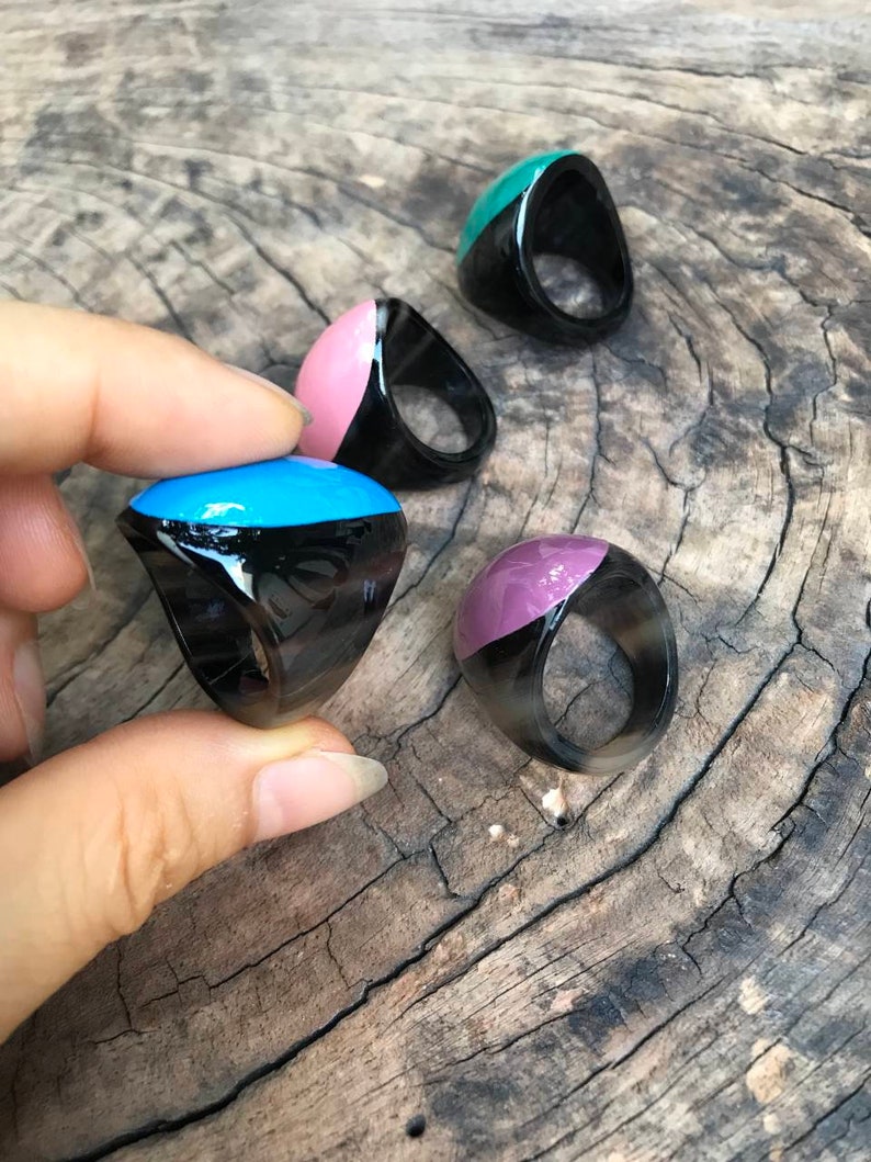Gift for her Chunky ring Boho Ring Buffalo Horn Ring Horn Chunky Ring Buffalo Horn Jewelry Handmade ring