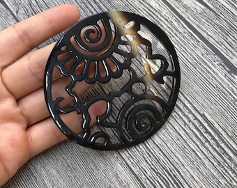 Buffalo horn Pendant , Buffalo Horn Necklace , Horn Necklace , Buffalo Horn Jewelry , Corne de Buffle , Boho Pendant