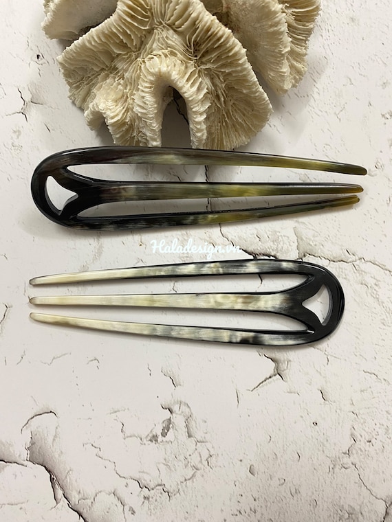Horn Chignon Pin, French Hairpin, U Shaped Hair Pin, Horn  display picture 3