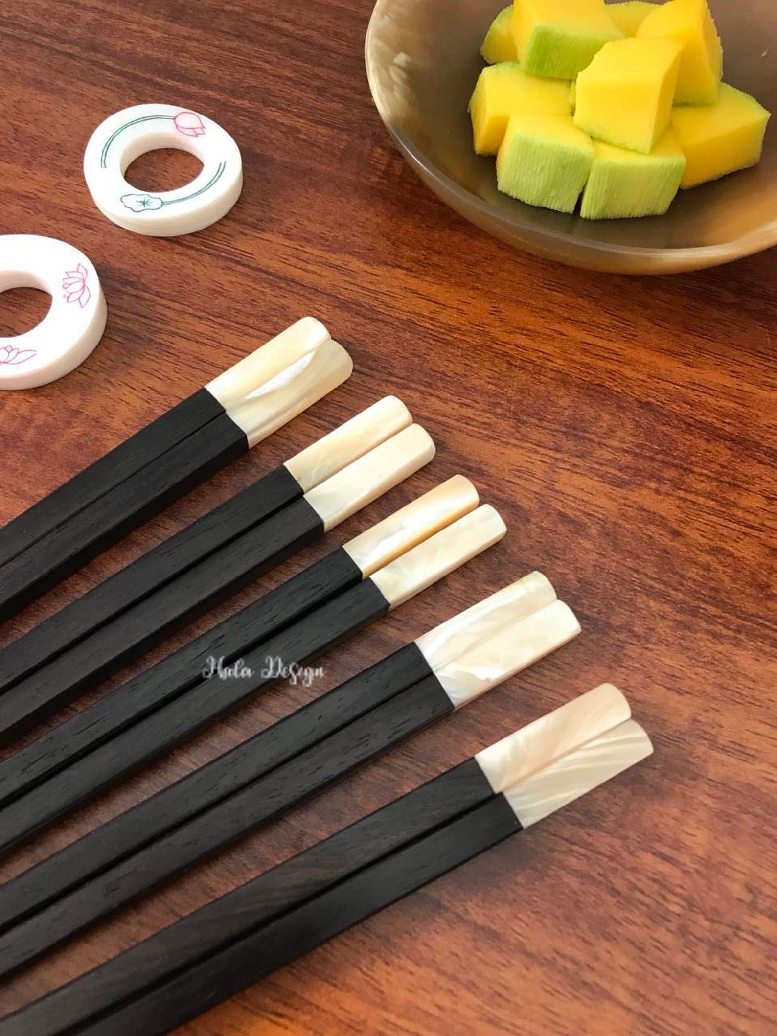 Chopstick Traditionnelle, 10 Paires Baguettes Noires Baguettes