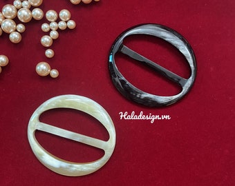 Anillo redondo para bufanda de seda, anillo de cuerno de búfalo, pasador de cuerno, anillo para bufanda, bufanda de seda, accesorios para bufandas