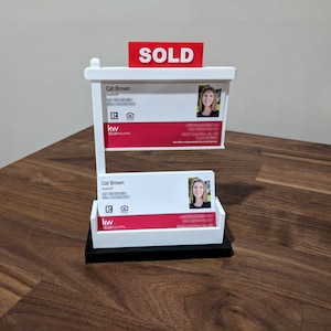 Black Real Estate Business Card Display - Business Card Holder Gifts for Real Estate agents