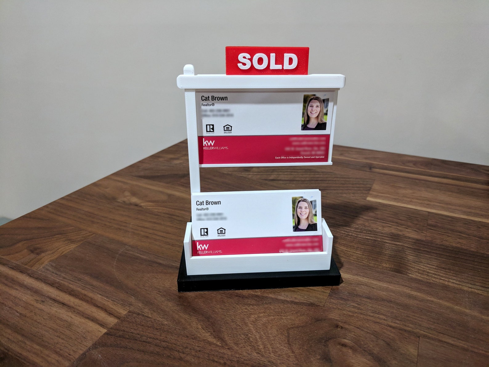 thumbnail image 2 of Business Card Display Rack Wooden - Real Estate Agent Card Holder For Desk, Holds 3.5 X 2 Inch Cards Wooden Card Holder 2 of 14