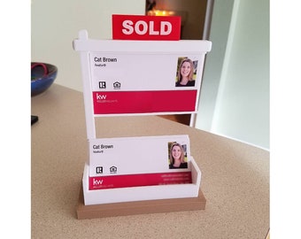 Real Estate Business Card Display - Business Card Holder personalized gift for real estate agents