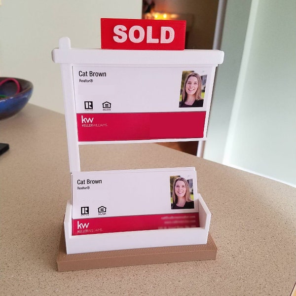 Real Estate Business Card Display - Business Card Holder personalized gift for real estate agents